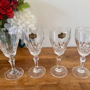 Vintage Kristal Zajecar Crystal Wine Glasses Set of 4‎ Made in Yugoslavia